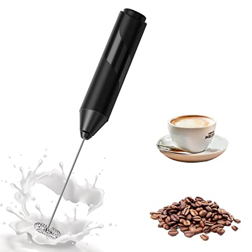 Milk Frother for Coffee, Handheld Frother Electric Whisk, Milk Foamer, Mini Mixer and Coffee Blender Frother for Latte, Matcha, Cappuccino, Hot Chocolate, Battery Operated Mini Drink Mixer