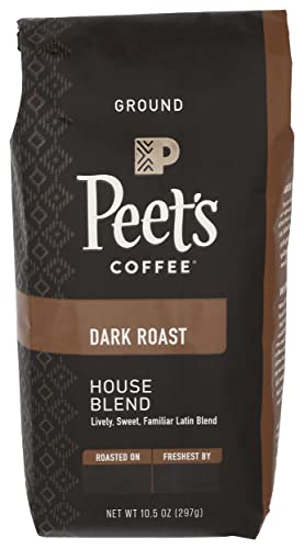 Peet’s Coffee, Dark Roast Ground oz, House Blend, 10.5 Ounce
