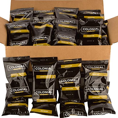 Colonial Coffee Packets, Pre Ground Coffee Packs, Signature Breakfast Blend Medium Roast, Bulk Single Pot Bags for Drip Coffee Makers, (2.5 oz Bags, Pack of 32)