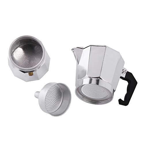 DOITOOL Coffee Kettle, Aluminium Mocha Coffee Pot Tea Pot European Style Coffee Maker Octagonal Coffee Percolator (3Cup, 150ML)