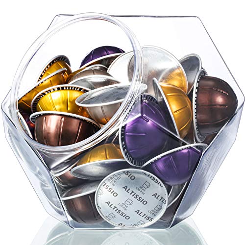 RUSFOL Large-Capacity 12-Sided Polygon Elegant Coffee Pods Holder for Nespresso Vertuoline Capsule