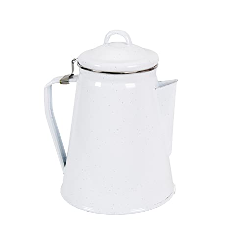 Stansport Enamel Percolator Coffee Pot 8 Cup – White