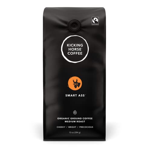 Kicking Horse Coffee, Smart Ass, Medium Roast, Ground,Certified Organic, Fairtrade, Kosher Coffee, 10 Ounce (Pack of 1)