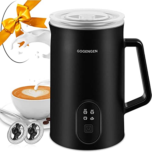 Frother for Coffee, Milk Frother, 4 IN 1 Automatic Instant Milk Foamer, Stainless Steel Milk Steamer for Latte, Cappuccinos, Macchiato, Hot Chocolate Milk &Mother’s Day gifts (Black)