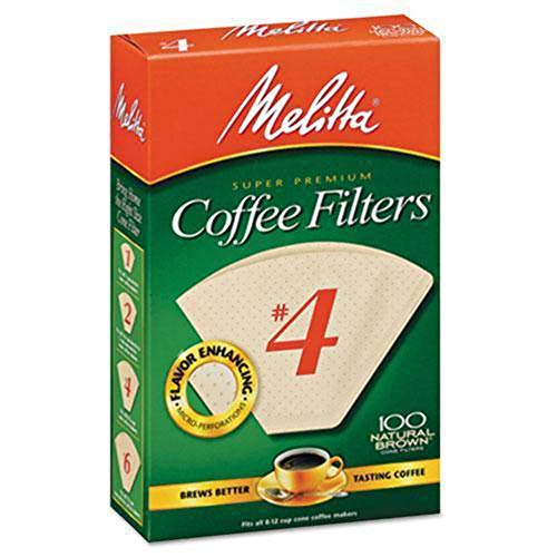 Melitta Super Premium No. 4 Coffee Paper Filter, Natural Brown, 100 Count