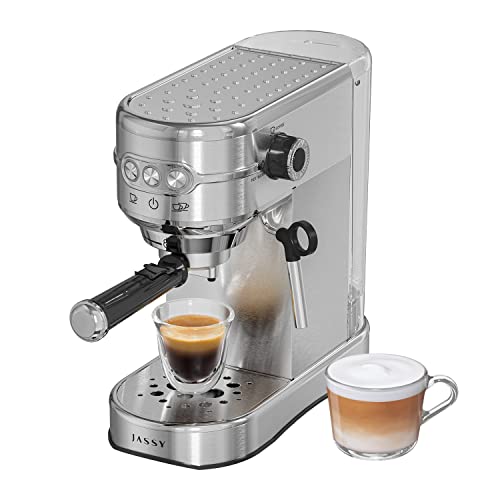 JASSY Espresso Coffee Maker 20 Bar Cappuccino Machines with Powderful Milk Frother for Home Barista Brewing for Espresso/Cappuccino/Mocha/Latte,1450W