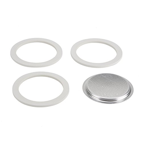 Bialetti Moka 9-Cup Gasket/Filter Replacement Parts,White