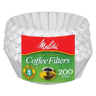 Melitta Junior Basket Coffee Filters 200-Count, White, 4-6 Cups (Pack of 3)