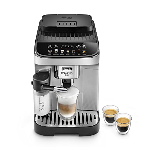 De’Longhi Magnifica Evo with LatteCrema System, Fully Automatic Machine Bean to Cup Espresso Cappuccino and Iced Coffee Maker, Colored Touch Display