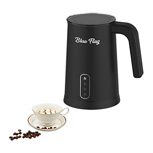Milk Frother Electric, 4-IN-1Multifunction Automatic Milk Steamer,10oz/250ml Hot & Cold Foam Milk Frother for Coffee,Latte, Cappuccinos, Hot Chocolate,Black