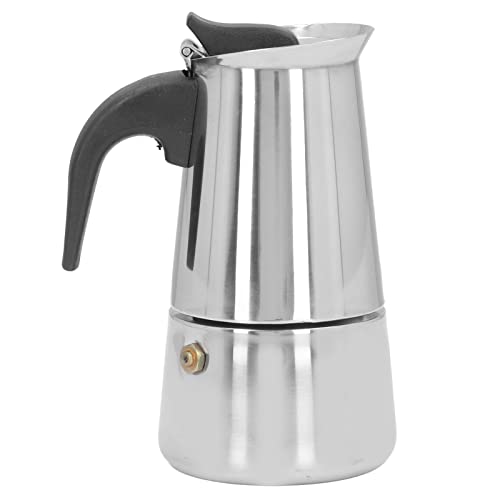 Moka Pot, Stovetop Espresso Maker Italian Coffee Maker Stainless Steel Mocha Coffee Machine Cafe Percolator Maker for Induction Cookers(2 cup)