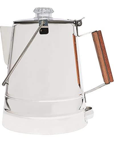 COLETTI Butte Camping Coffee Pot – Campfire Coffee Pot – Stainless Steel Coffee Maker for Outdoors or Stovetop (14 CUP)