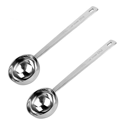 Stainless Steel Coffee Scoop, Kmeivol 2 Tablespoon Measuring Spoon Coffee Scoop, 30ml Metal Long Handled Spoons Coffee Measuring Spoons, Set of 2