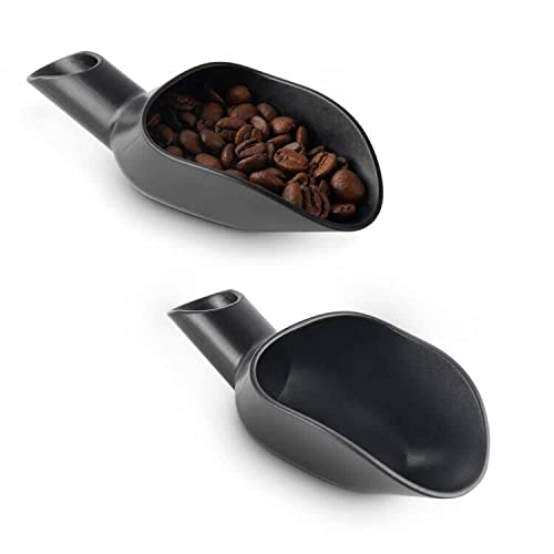 Coffee Scoop for Ground Coffee-Bean – CAFEMASY Barista Tools Set of 2pcs Plastic Coffee Measure Scooper Spoon for Weighing and Filling Coffee Beans Coffee Grounds