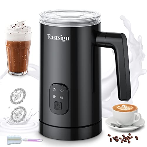 Eastsign Milk Frother, Frother for Coffee, 4 in 1 Electric Milk Frother and Steamer, Warm and Cold Foam Maker, Hot Chocolate Maker, Milk Warmer, 12oz/350ml Coffee Frother for Latte, Cappuccino, Matcha