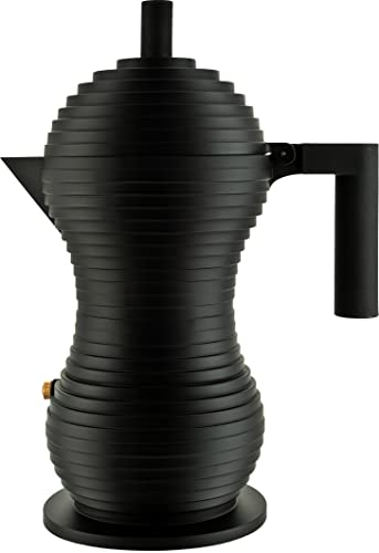 Alessi MDL02/6 BB Pulcina Stovetop Espresso Maker Black, 6-Cup