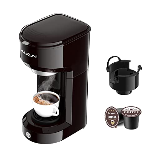 Vimukun Single Serve Coffee Maker Coffee Brewer Compatible with K-Cup Single Cup Capsule with 6 to 14oz Reservoir, Small Size (Black)