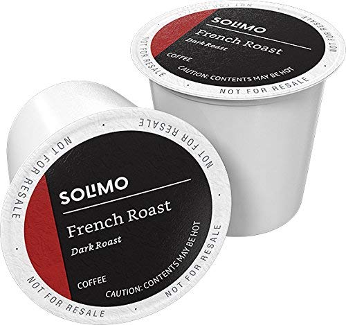 Amazon Brand – Solimo Dark Roast Coffee Pods, French Roast, Compatible with Keurig 2.0 K-Cup Brewers, 100 Count