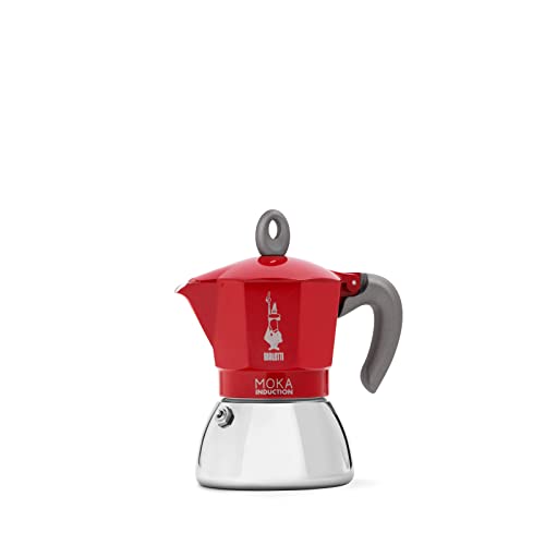 Bialetti – Moka Induction, Moka Pot, Suitable for all Types of Hobs, 6 Cups Espresso (7.9 Oz), Red