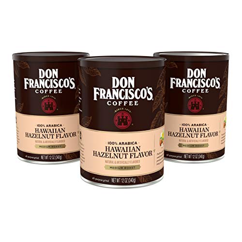 Don Francisco’s Hawaiian Hazelnut Flavored Ground Coffee (3 x 12 oz Cans)