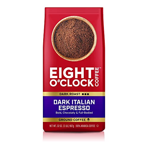 Eight O’Clock Coffee Dark Italian Espresso, 32 Ounce (Pack of 1) Dark Roast Ground Coffee, 100 % Arabica, Bold & Chocolaty