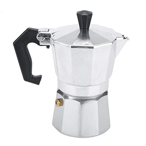 Mocha Pot, Aluminum Classic Espresso Coffee Maker Stove Moka Pot Home Office Use 100ML 2-Cups