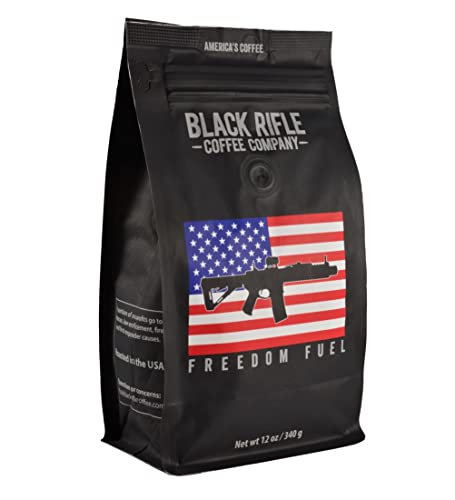 Black Rifle Coffee Freedom Fuel (Dark Roast) Ground 12 Ounce Bag, Dark Roast Ground Coffee, Dark and Bold Flavor, Helps Supports Veterans and First Responders