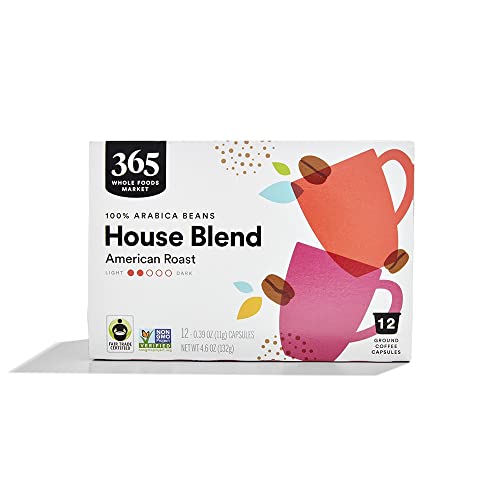 365 by Whole Foods Market, Coffee House Blend American Roast Pods 12 Count, 4.6 Ounce