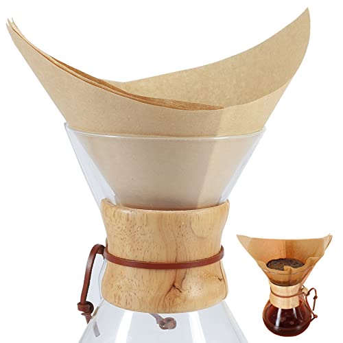 BYKITCHEN Pour Over Coffee Filter, Squares, Natural Unbleached Disposable Coffee Filter Papers for Pour Over Coffee Maker Drippers and More(Set of 50 & Fit for 3-10 Cups)