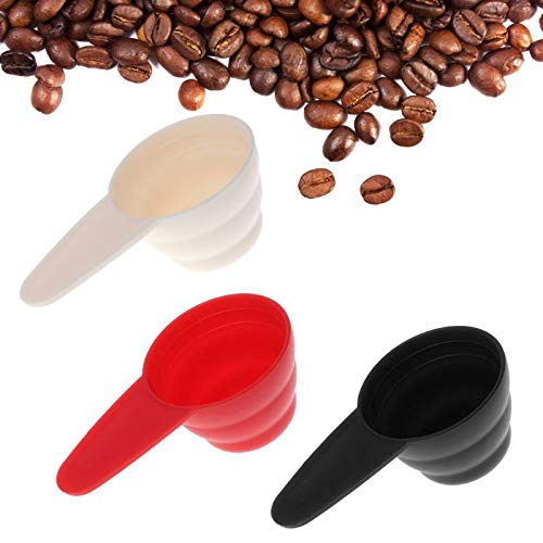 VizGiz 3 Pack Measuring Spoons With 3 Level Scale 8g 10g 12g Coffee Scoop Plastic Spoon for Ground Cafe Bean Milk Fruit Powder Seed Spices Flour Protein Sugar Espresso Salts Kitchen Tools, VZ4922