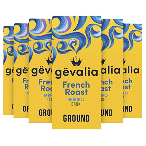 Gevalia French Roast Dark Roast Ground Coffee (12 oz Bags, Pack of 6)