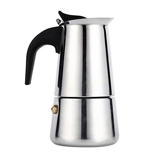 Coffee Maker, Stainless Steel Moka Coffee Pot Stovetop Latte Maker Percolator Stove Top Filter Coffee Maker Pot Easy Clean (100ML 2 Cup )