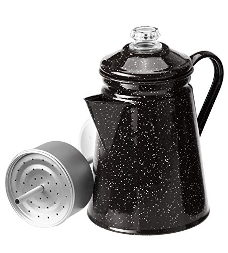 GSI Outdoors Percolator Coffee Pot | Enamelware Campfire Coffee Boiler Kettle for Outdoor Camping Cookware, Cabin, RV, Kitchen, Hunting & Backpacking