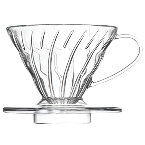 DailyRest V60 Plastic Coffee Dripper, Size 02, 1-4 Cups, Pour Over Coffee Maker, Reusable Coffee Filter Cup, Slow Brewing Accessories for Home, Cafe, Restaurants