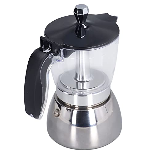 Sutinna Moka Pot, 6 Cup Coffee Making Pot for Home, Stovetop Maker for Great Flavored Strong, Clear ABS Top, default