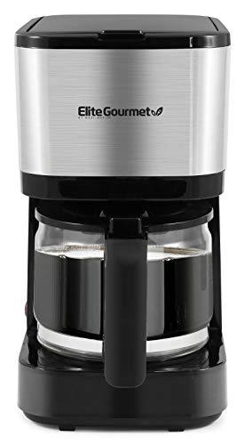 Elite Gourmet EHC9420 Automatic Brew & Drip Coffee Maker with Pause N Serve Reusable Filter, On/Off Switch, Water Level Indicator, Stainless Steel