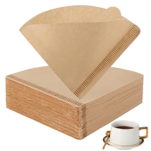 BYKITCHEN Size 02 Cone Coffee Filters, Set of 200, Disposable Paper Coffee Filters, Size 02 Natural Paper Filters for Pour Over Coffee Dripper and Coffee Maker (Natural Brown)