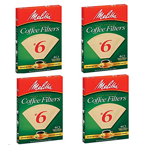 Melitta FBA USA Inc 626412#6 Natural Brown Cone Coffee Filters 40 Count – 4 PACK