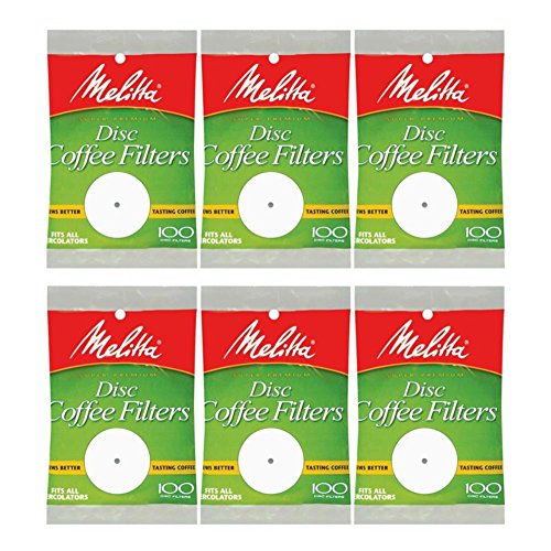 White Disc Coffee Filter, 100 Count (Pack of 6)