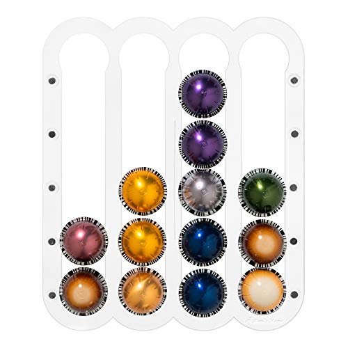 Demi’s Home Coffee Pod Holder for Nespresso Vertuo Capsules – Magnetic Holder Suitable to be Mounted on the Fridge (Transparent)