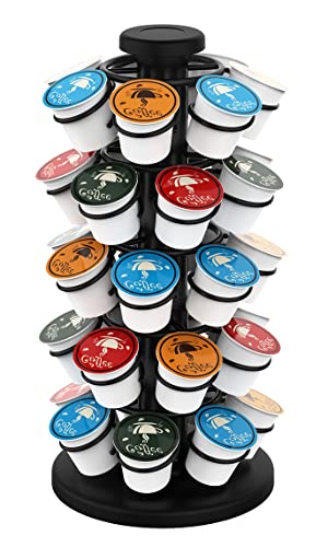 EVERIE Wobble Free Coffee Pod Holder Carousel Organizer Compatible with 35 K Cup Pods, KRT35C-BLK