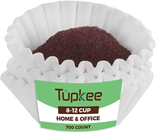 Tupkee Coffee Filters 8-12 Cups – 700 Count, Basket Style, White Paper, Chlorine Free Coffee Filter, Made in the USA