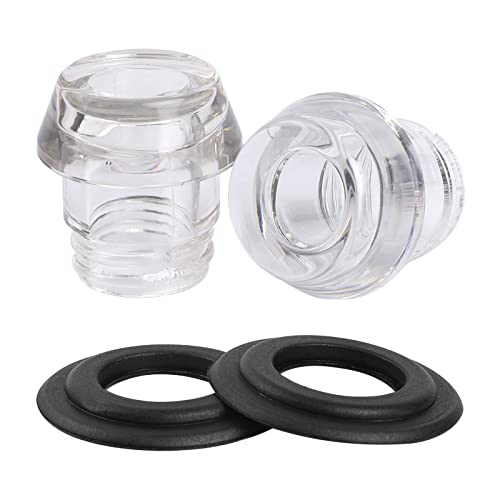 Knob Top and Washer Ring, 2 Set Coffee Percolator Knob Top Replacement Handles Transparent Plastic Coffee Pot Lids Top with Washer Ring Coffee Percolator Parts 6 Cup