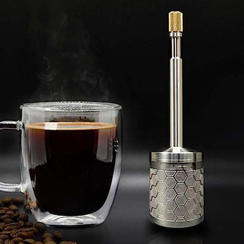 HOVTOIL Portable French Coffee and Tea Press Maker, Coffee Filter Reusable Wear-resistant Lightweight Stainless Steel Full Bodied Coffee Press Maker for Trips, Camping, Work & School Stainless Steel