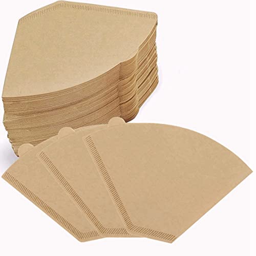 Disposable Coffee Filters Paper for Smooth and Clean Taste, Coffee Filter #2 Cone Natural Paper Filters 2-4 Cups, Disposable for Pour Over and Coffee Maker (Natural Unbleached, U-shaped 100 Count)