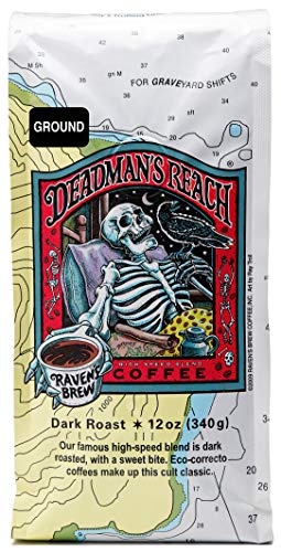 Raven’s Brew Coffee High Caffeine Coffee Dark Roast Ground – Deadman’s Reach 12oz