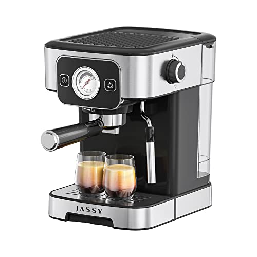 JASSY Espresso Coffee Machine 20 Bar Cappuccino Machines with Temperature Dial for Barista Brewing,Adjustable Milk Frothing for Cappuccino,1350W