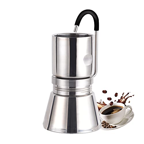 SOLOHIKE Enrich Up Your Life, Camping Moka Pot Espresso Coffee Brewing, Bottom Pot: 16.9 fl oz, Cup: 8.4 fl oz, Outdoor Coffee Extractor 2-Cup Home Classic Italian Maker