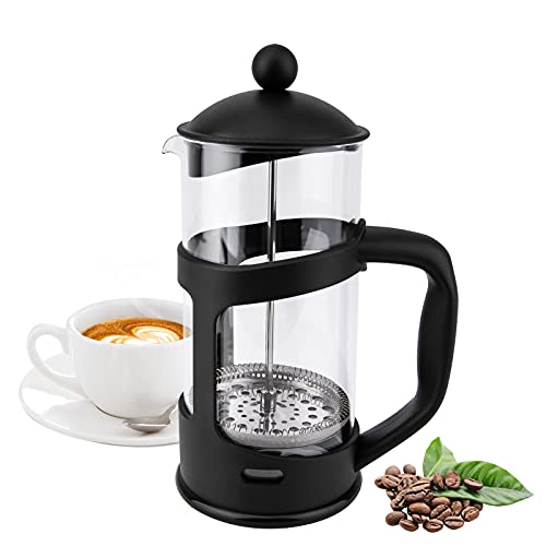 RAINBEAN Mini French Press Coffee Maker 1 Cups, 12oz Coffee Press, Perfect for Coffee Lover Gifts Morning Coffee, Maximum Flavor Coffee Brewer with Stainless Steel Filter, 350ml – Small