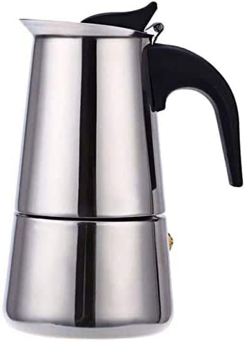 kkhouse Stainless Steel Coffee Pot Mocha Espresso Latte Percolator Stove Coffee Maker Pot Percolator Drink Tool Cafetiere Latte Stovetop (200ml)